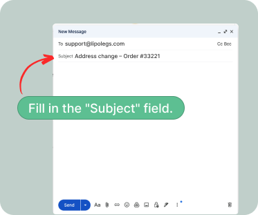 Screenshot showing subject line field