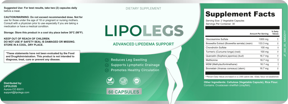 LIPOLEGS™ — Rótulo do produto